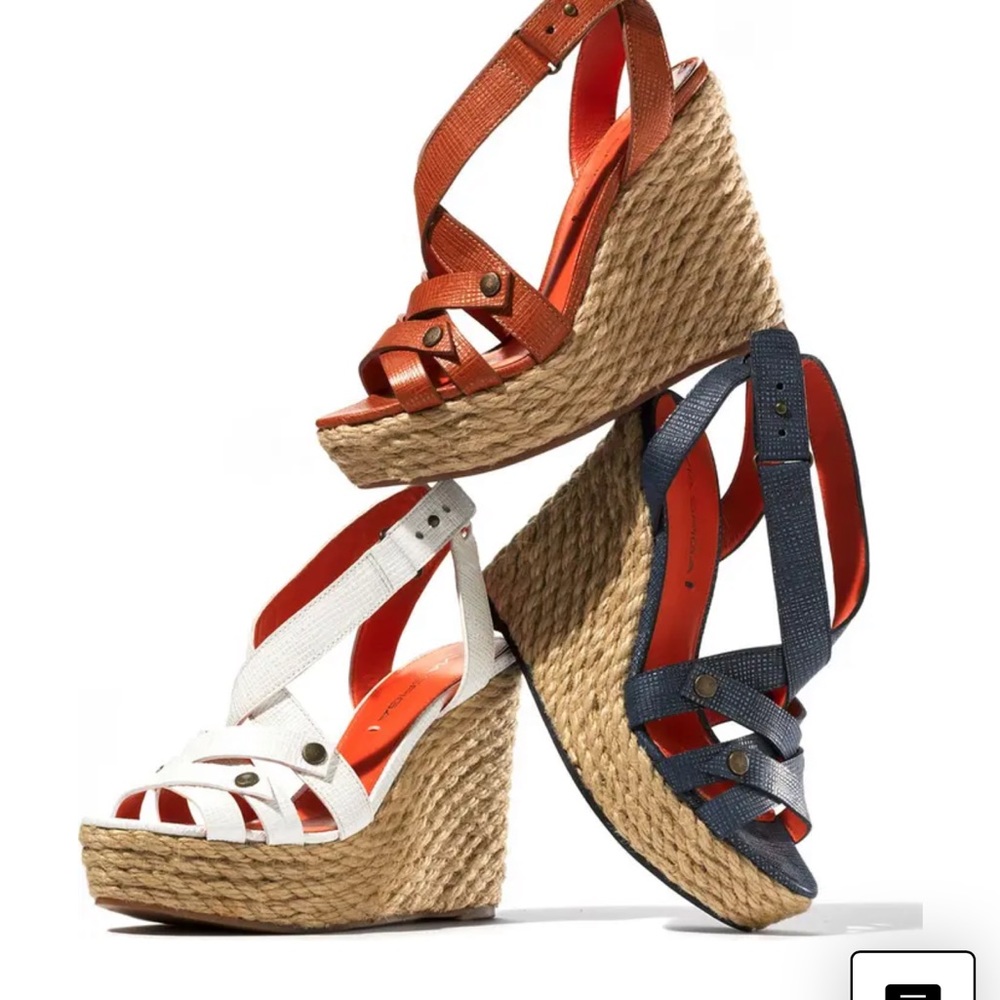 Via Spiga Karla Textured Open Toe Espadrille Wedge 8.5 Classic Resortwear Summer - Picture 15 of 16